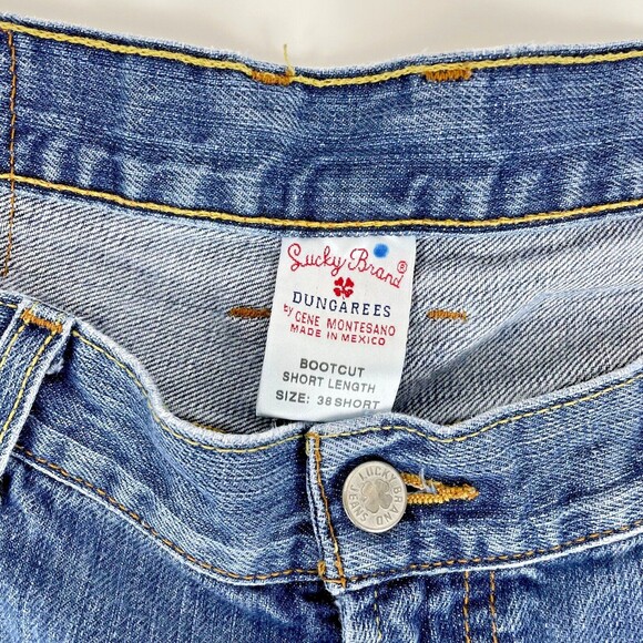 Y2K Lucky Brand Dungarees Loose Medium Wash Bootcut Jeans Mexico Men's 38 Short - Picture 3 of 6